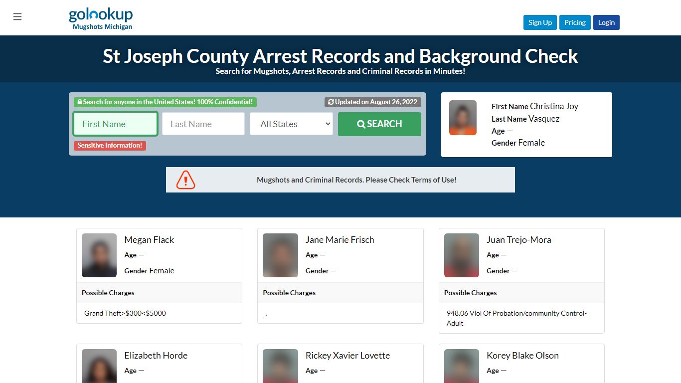 St Joseph County Mugshots, St Joseph County Arrest Records - GoLookUp